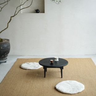 VAST无垠器皿黑色小茶桌茶台小圆桌新中式简约茶几小户型手作便携