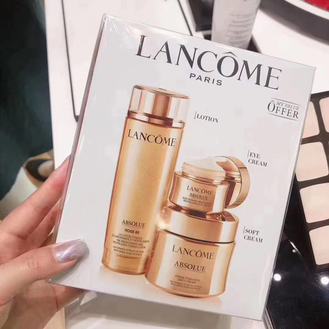 lancome兰蔻抗老紧致系列玫瑰精粹水菁纯眼霜面霜节日送礼