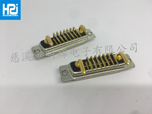 车针17W2弯脚90度焊板 D-SUB15+2 串口矩形连接器 大电流镀金