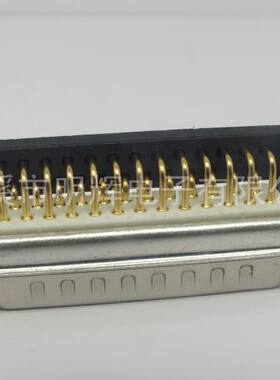 车针DR25公镀金实芯DB25连接器 两排25芯车Pin90度弯头插板焊板式