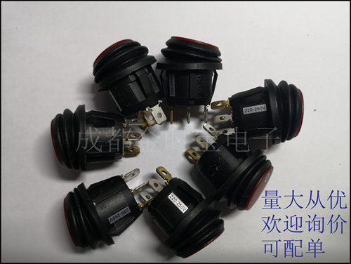 R13-112B8台湾SCI船型开关防水3脚2档带灯开关游艇电动车常用IP67