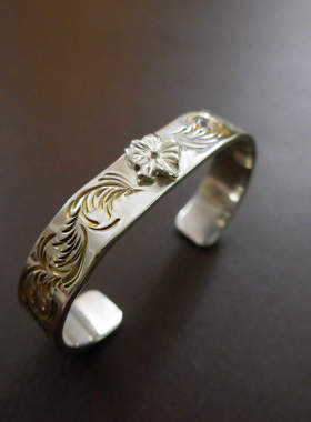 znative原first arrows职人独立品牌高桥风匠人手工芙蓉唐草银镯