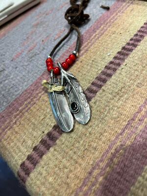 z.native原firstarrows职人独立品牌手工印第安风圣诞羽毛吊坠组