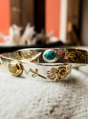 znative原first arrows雕金师高桥风匠人手工松石唐草手镯