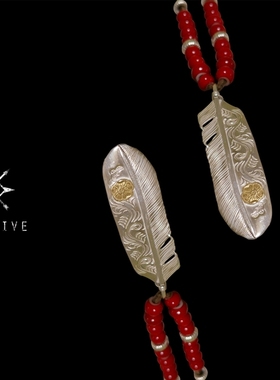 z-native原first arrows匠人手作18k金花唐草羽毛项链吊坠