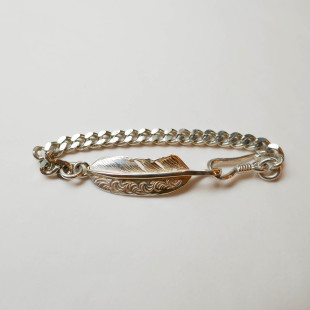 z.native原firstarrows职人独立品牌手工复古唐草羽毛银古巴手链