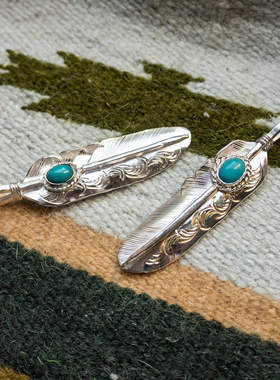 z-native原first arrows雕金师高桥风手工唐草松石羽毛吊坠