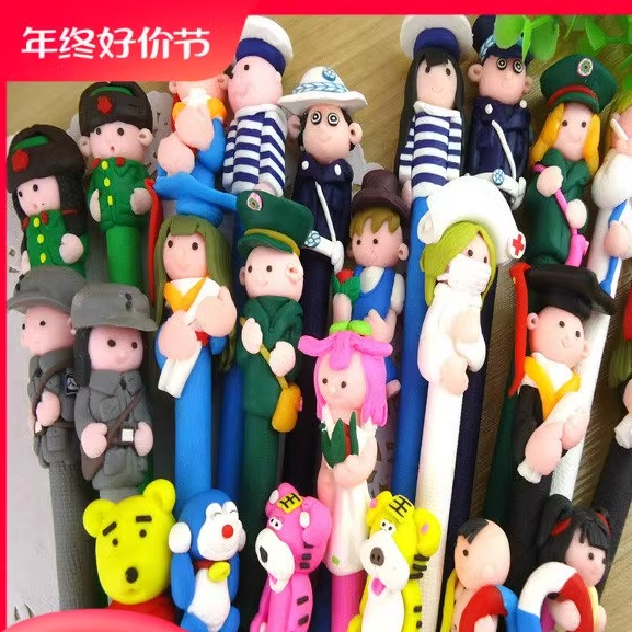 软陶笔日韩国文具可爱卡通圆珠笔油笔原子笔小学生圣诞节礼品