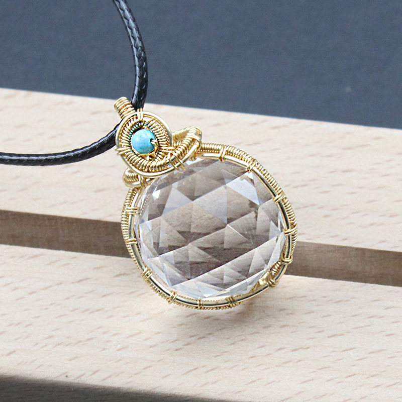 如鸿天然白水晶球吊坠男女款挂件多面体手工编织项链铜丝绕线饰品,饰品/流行首饰/时尚饰品新,项坠/吊坠,淘宝优惠券,粉丝福利购,淘宝优惠卷