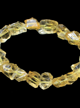 如鸿男女黄水晶原石手链