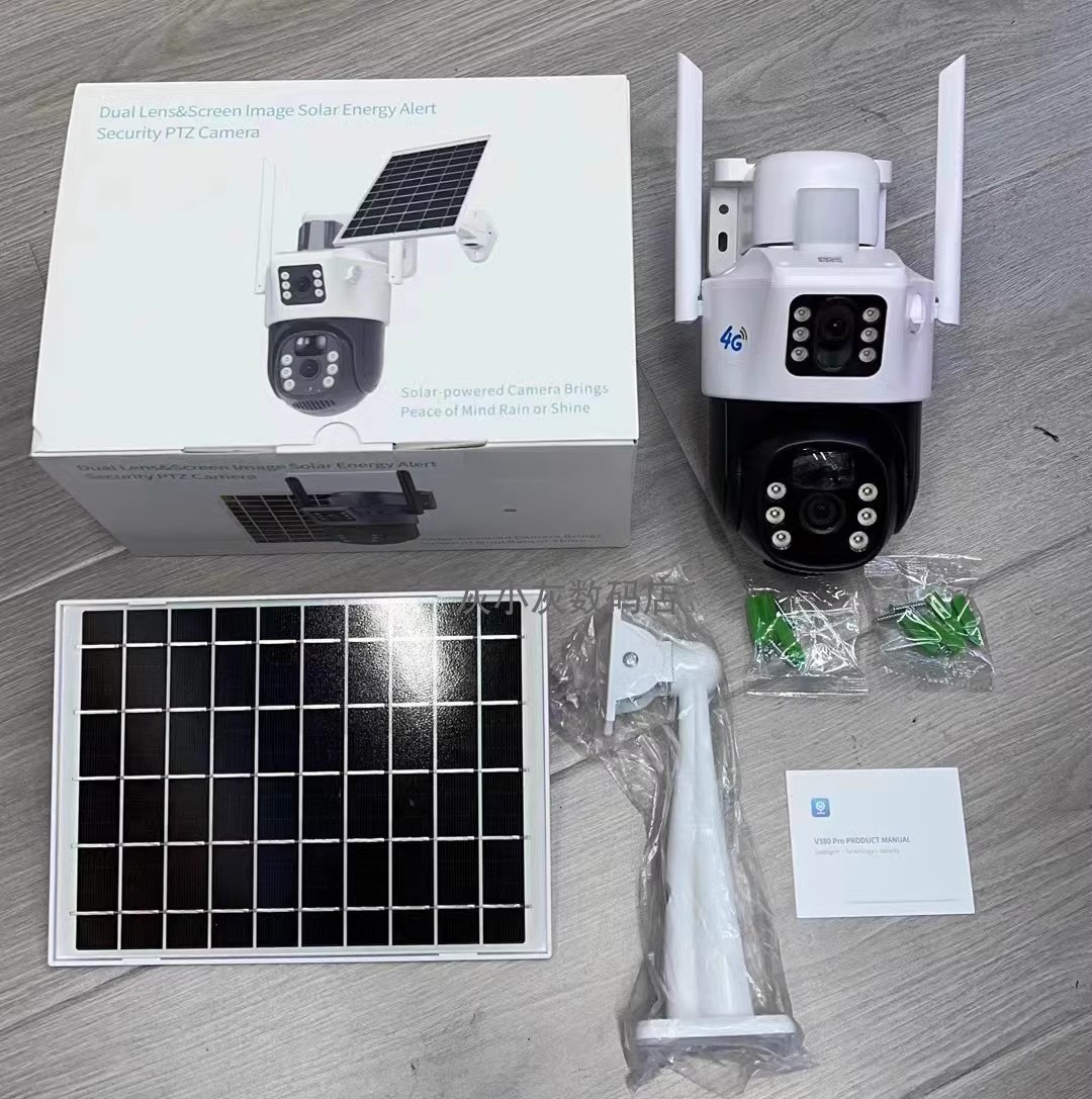 thumbnail for V380Pro Cross-Border Dual-Screen Solar Camera Outdoor 4g Camera Network Camera 2 Million