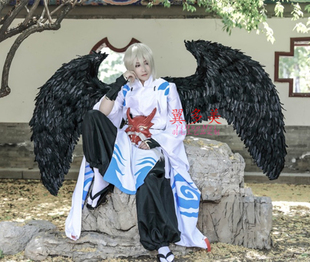 网易阴阳师手游SSR大天狗cosplay羽毛翅膀黑色翅膀漫展道具成人
