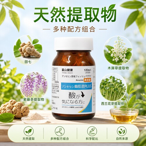 日本原装进口富山健康鹅肌肽片胶囊二代保健品原装高含量正品