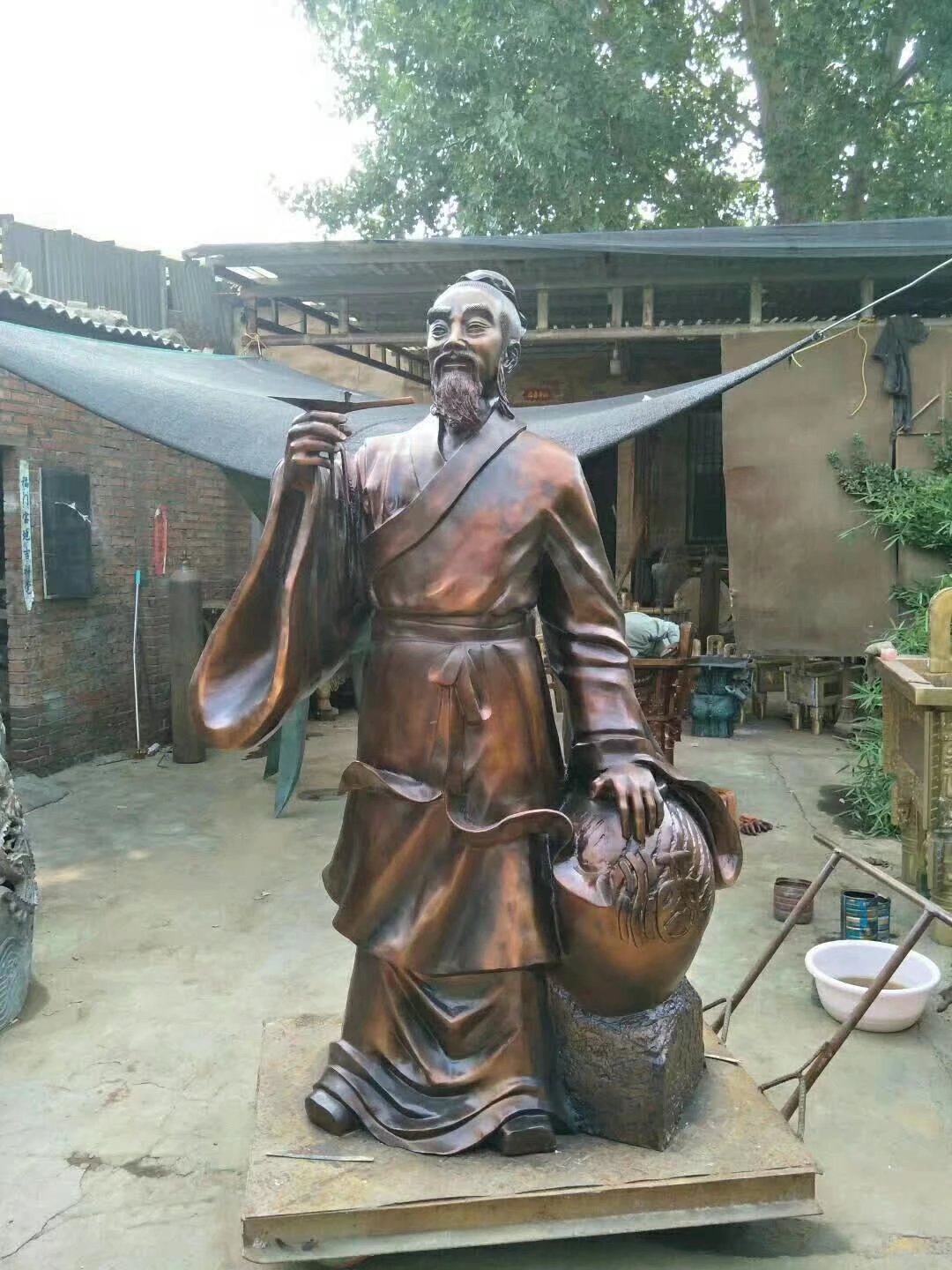 仿古青铜器城市雕塑古代人物塑像设计制型铸造上锈安装一体服务