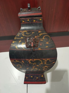 仿制春秋麻胎漆器又称夹纻漆器脱胎漆器方壶型美锈真收藏佳品