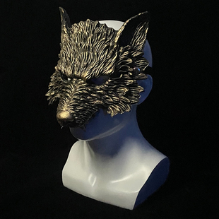 男士动物狼头面具贝利亚狐妖儿童成人PU万圣节装扮狐狸狼人杀道具