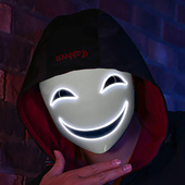 发光蛭子影胤面具塑料全脸面具小丑漆黑 子弹黑之契约者万圣节