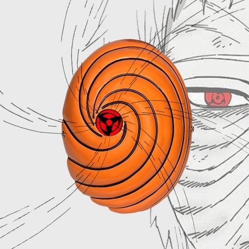 塑料火影宇智波带土斑阿飞漩涡面具动漫装扮cos发光写轮眼道具白