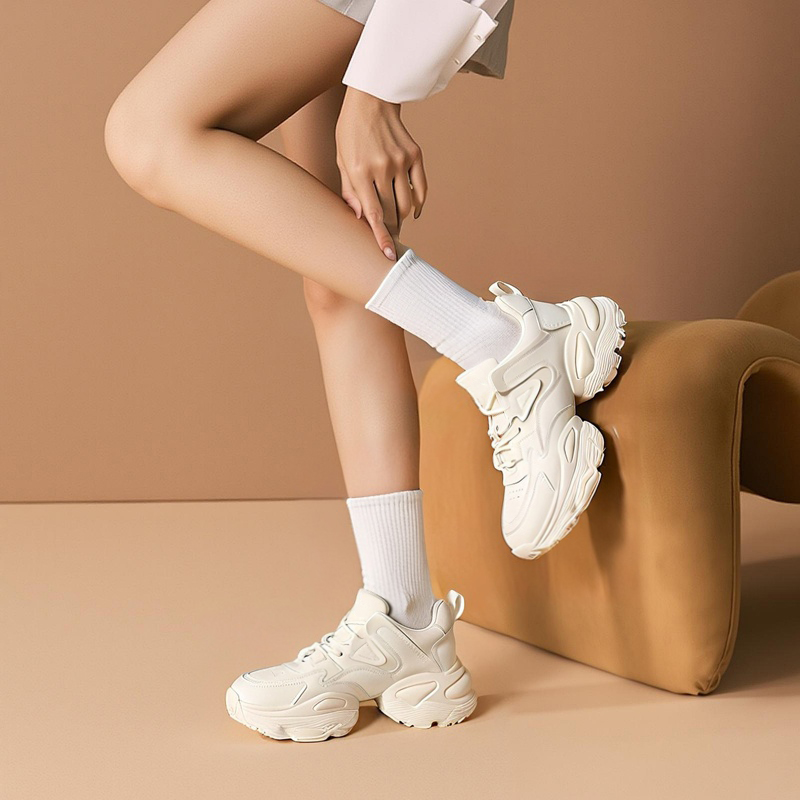 哈森老爹鞋女鞋2025春秋款百搭时尚轻便小个子厚底增高运动休闲鞋