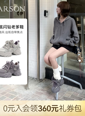 哈森厚底增高时尚休闲网面运动老爹鞋旅游鞋女2026新款HCS265401