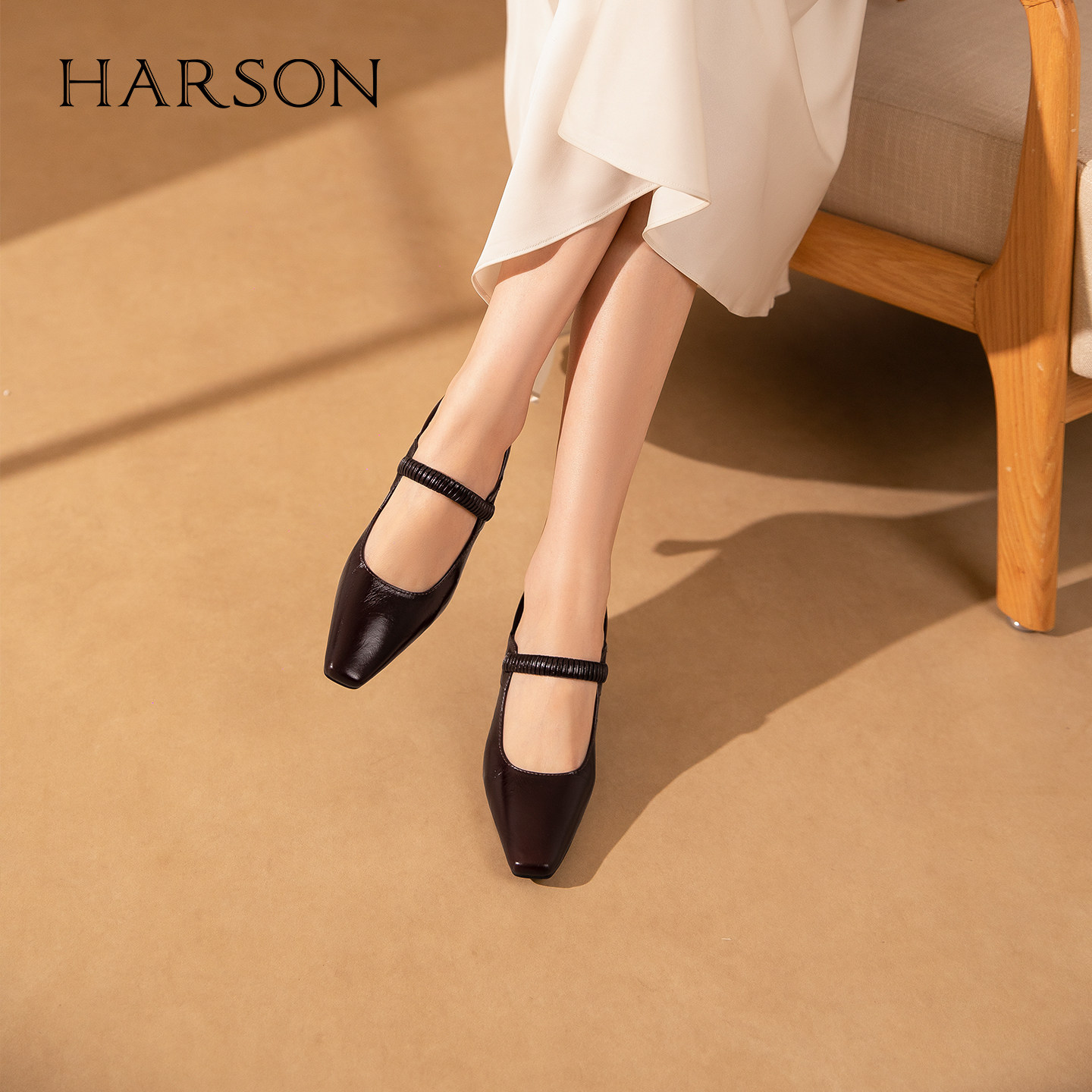 哈森方头一字带高跟玛丽珍两穿通勤百搭女鞋2026新款HWS260120,女鞋,玛丽珍鞋,淘宝优惠券,粉丝福利购,淘宝优惠卷