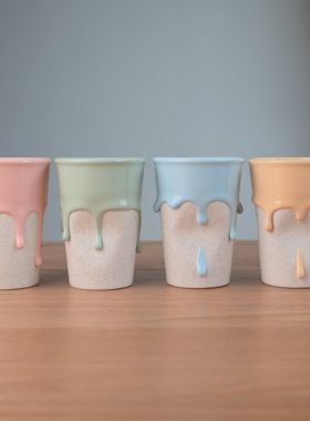 【预售】新品陶瓷流釉水杯创意个性高颜值杯子