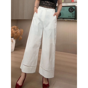 2026早秋新款休闲裤高腰显瘦百搭宽松直筒阔腿裤九分裤高品质女裤