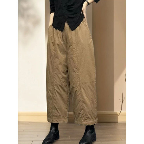 大码百搭夹棉防风显瘦九分棉裤