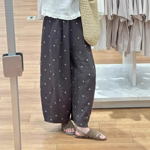 日系灰色阔腿裤女2026夏季爆款