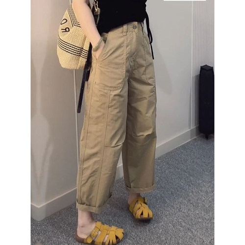 薄款大码宽松显瘦阔腿九分休闲裤