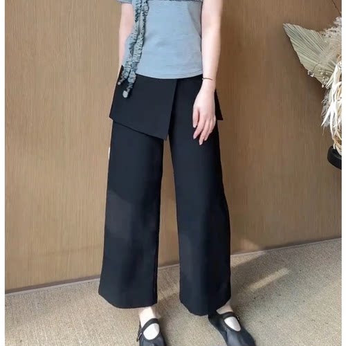 大码黑色屁帘休闲裤女夏季爆款