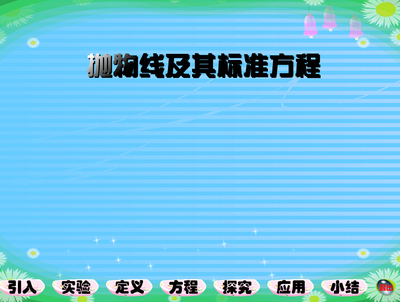 flash课件精品\数学课件\高中数学\抛物线及其标准方程\好评课件