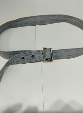 女 牛仔腰带 洗水布腰带 LOGO精致五金潮款简约百搭 93CMX3.4CM宽
