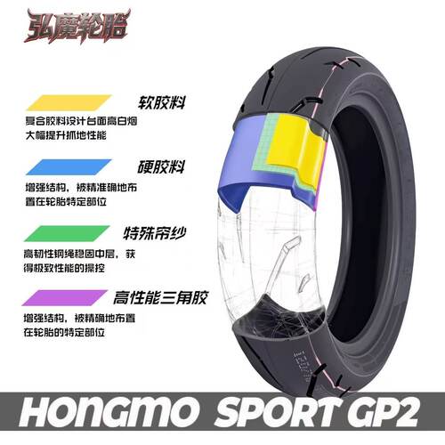 弘魔GP2赛道半热熔轮胎10寸12寸小牛九号电动防滑非SMRT/TRST轮胎