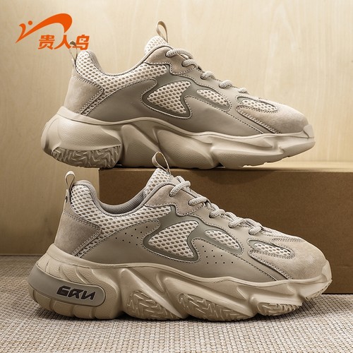 贵人鸟男鞋透气复古厚底老爹鞋男