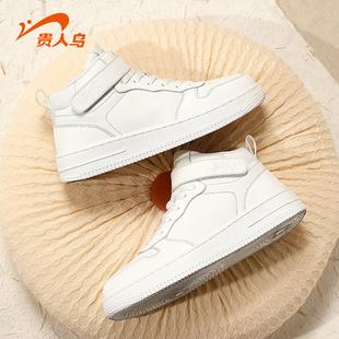 贵人鸟运动鞋女2025新款空军一号女鞋冬季白色轻便软底高帮板鞋女