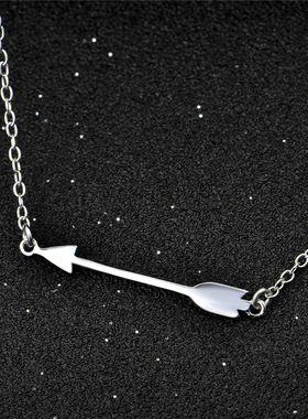 纯银一箭穿心箭头锁骨情侣项链