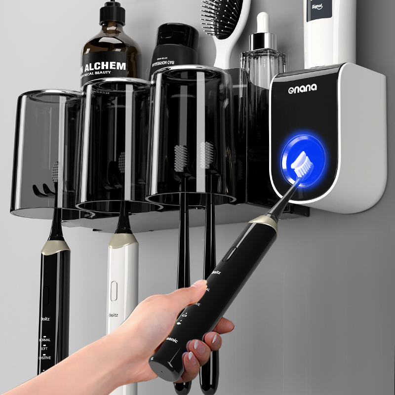 轻奢免打孔牙刷置物架