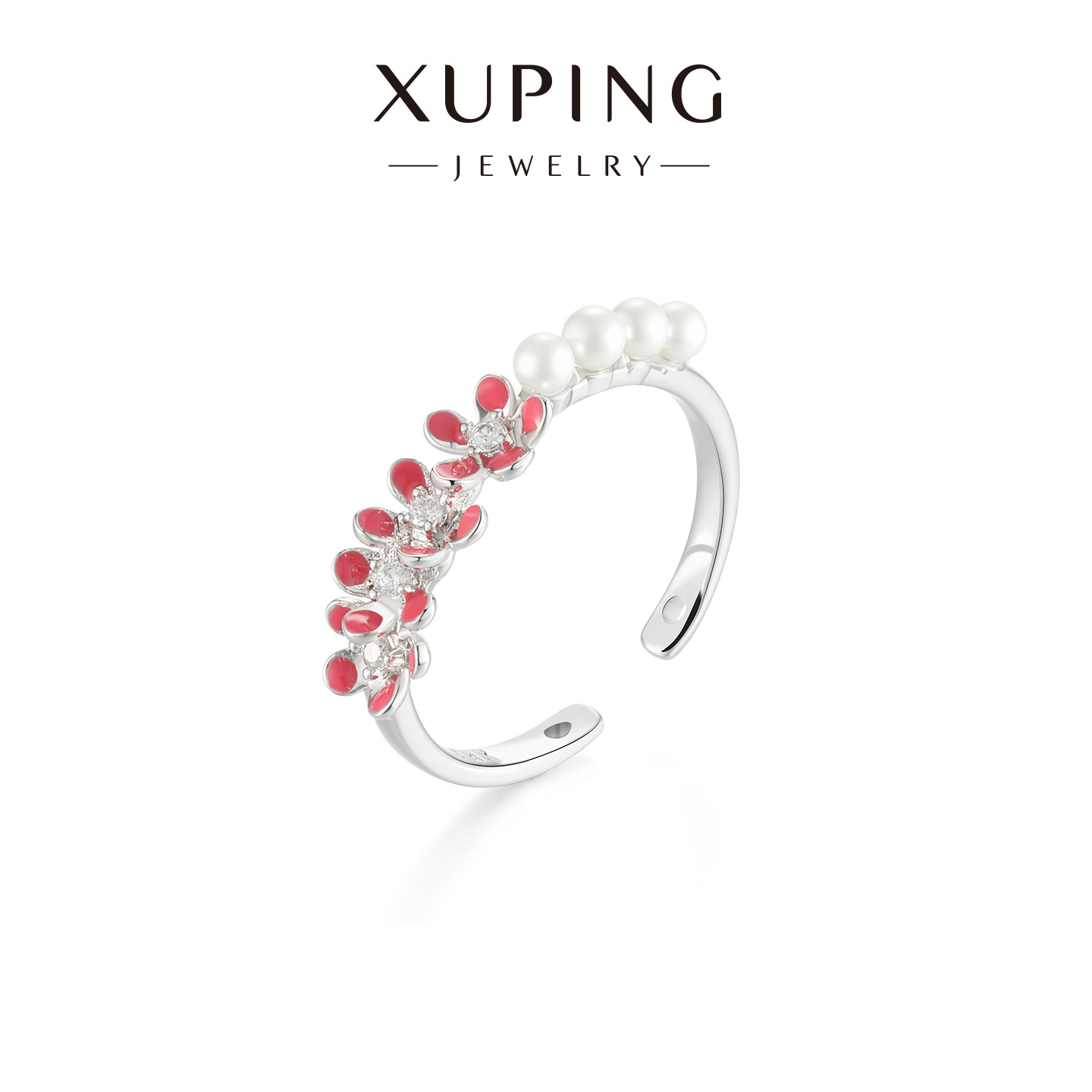 旭平滴釉粉小花仿珍珠戒指女小清新复古轻奢气质食指戒甜美指环女,饰品/流行首饰/时尚饰品新,戒指/指环,淘宝优惠券,粉丝福利购,淘宝优惠卷