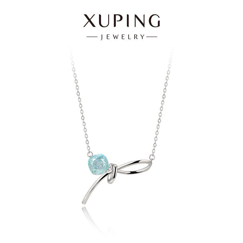 艳艳【飘雪冰棱】仿水晶甜美冰裂纹飘带肥方项链女时尚轻奢锁骨链