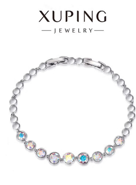 旭平排镶时尚气质ins清冷风易搭仿水晶系列圆饼手链手饰手表扣