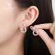 旭平微镶满锆花环耳钉闪耀轻奢气质小众设计高级感耳饰女