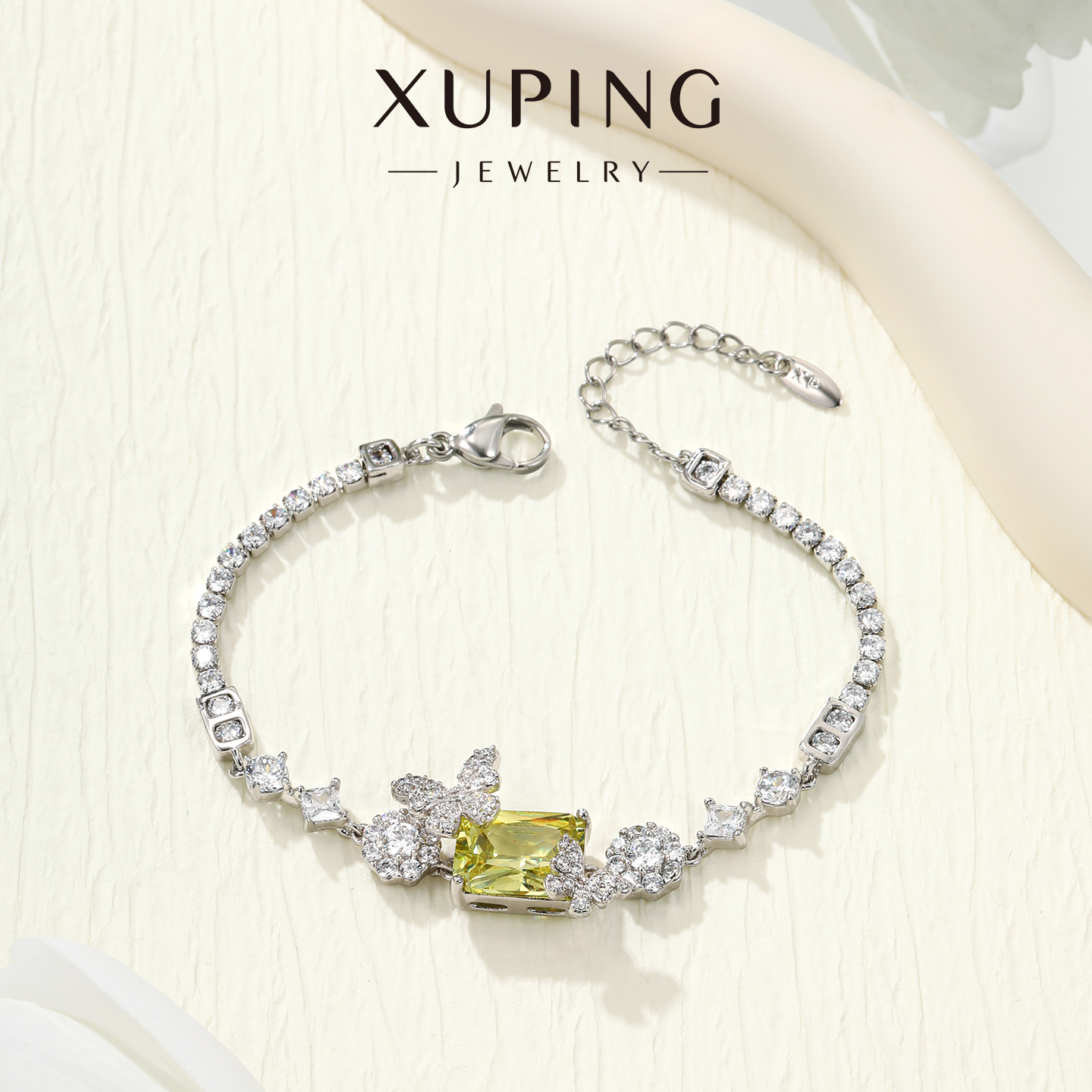 旭平花镜蝶彩宝系列闪耀法式复古蝴蝶手链高颜值气质显白精致手饰