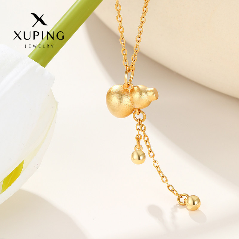 旭平仿黄金色葫芦项链时尚轻奢新中式气质经典国潮国风复古锁骨链,饰品/流行首饰/时尚饰品新,项链,淘宝优惠券,粉丝福利购,淘宝优惠卷