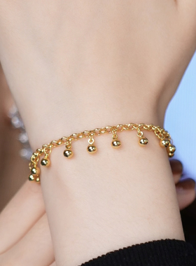 小如仿金色珠珠流苏手链女复古新中式气质小众设计高级感灵动手饰