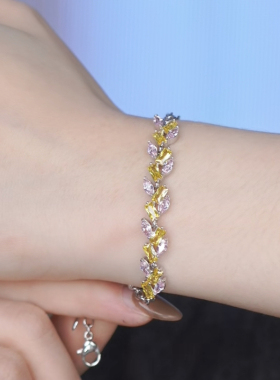 旭平彩色麦穗半圈手链女轻奢小众设计高级感手饰送闺蜜生日礼物