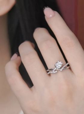 旭平微镶郁金香开口戒指女小众设计时尚个性轻奢高级感食指戒指环