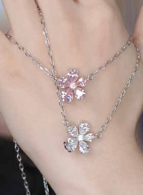 艳艳【向阳之花】精致五瓣花项链女清新甜美可爱少女花朵锁骨链