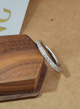 旭平整圈银色满镶满天星戒指女简约ins素雅可叠戴轻奢高级感指环