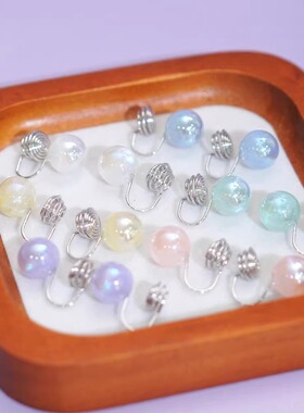 旭平复古气质耳饰蚊香盘耳夹无耳洞人鱼姬法式高级感简约日常易搭